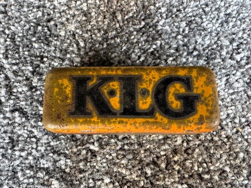 Antique klg sparking plug tin - plug,
