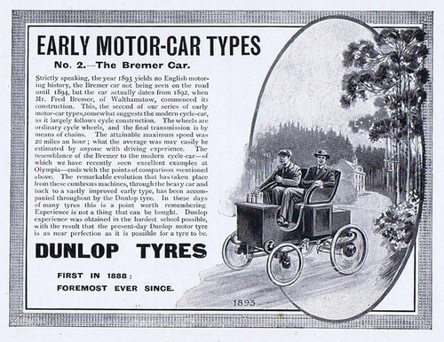 Dunlop tyres early motor cars - early,