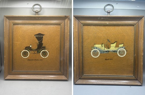 Vintage wood wall plaques pair - wall,