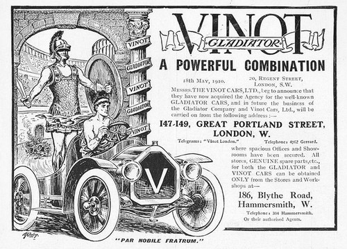 Vinot and gladiator motor cars - and,