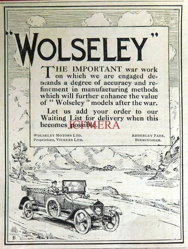 Ww1 wolseley motor car - ww1,