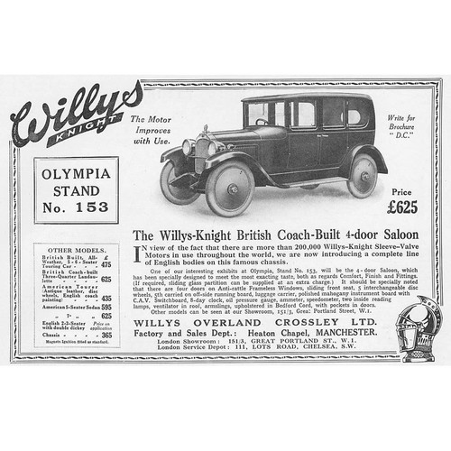 Willys knight motor cars - cars,