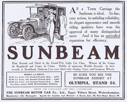 Sunbeam cars the olympia - sunbeam, at