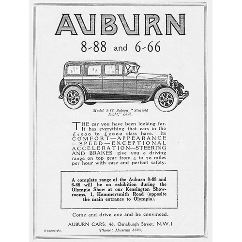 Auburn motor cars model 88 - auburn,