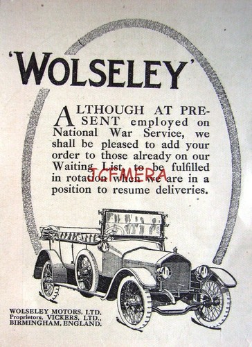 Wolseley motor cars ww1 - wolseley,