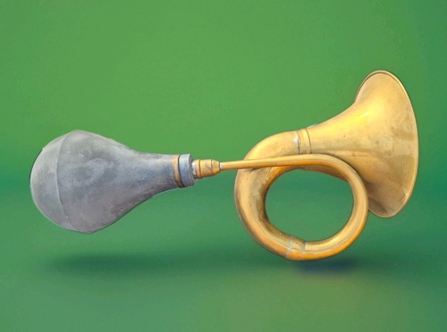 Antique brass bulb - antique, horn