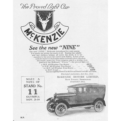 Mckenzie motor cars - cars,