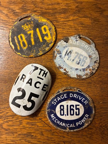 Antique enamel stage driver - stage,
