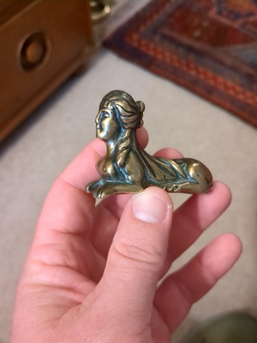 Unusual small antique brass - small,