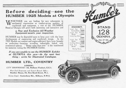 Humber motor cars - humber, models