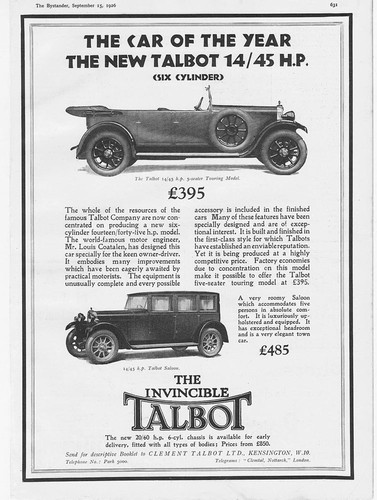 Talbot 45hp six cylinder - 14/45hp,